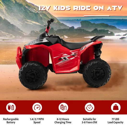 12V Kids Ride On ATV with High/Low Speed and Comfortable Seat-Red