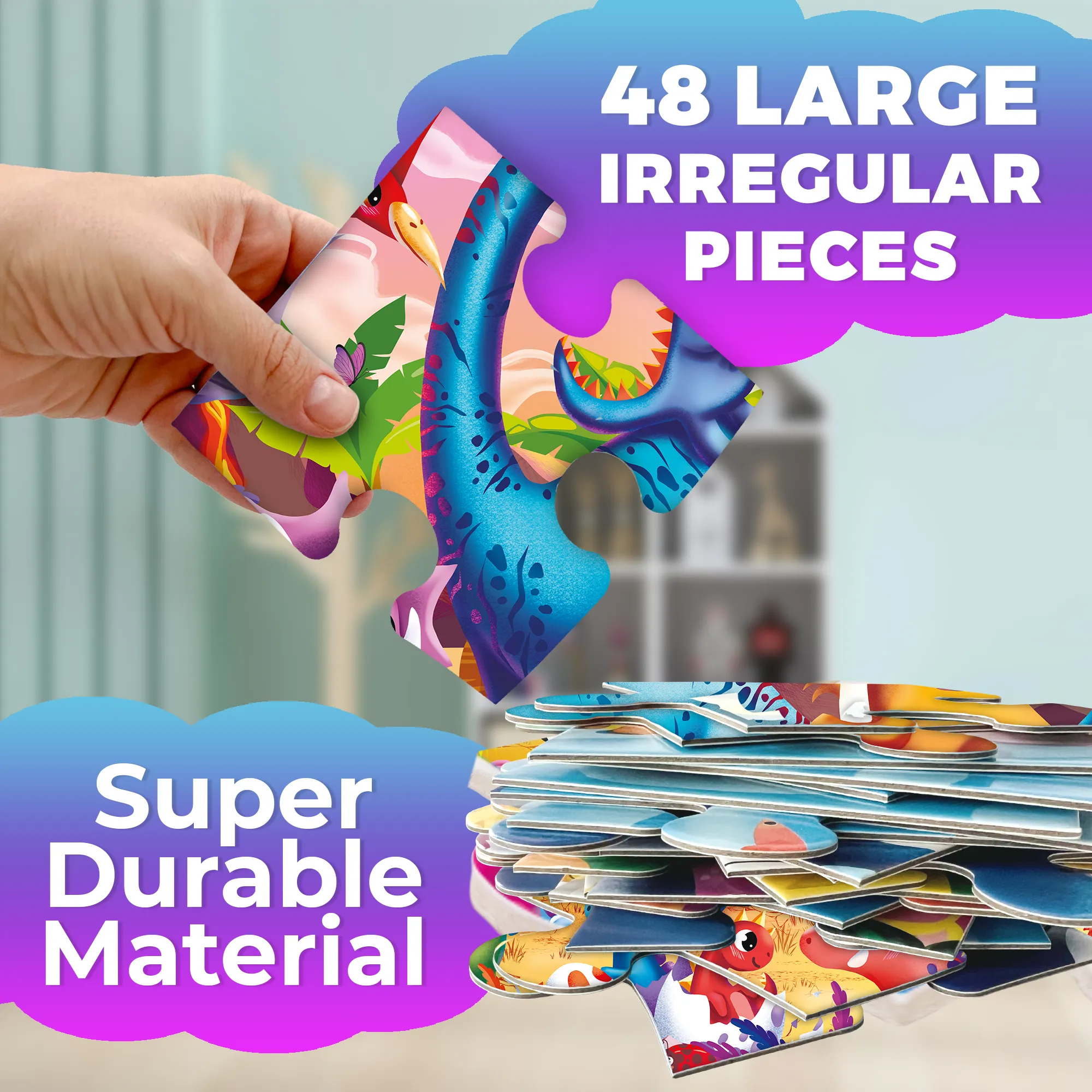 2x3 FT Giant Floor Puzzles for Kids Ages 4-6 | Dinos