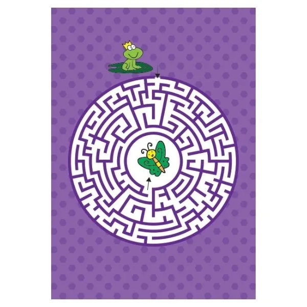 A4 Mazes Puzzle Book - Assorted Challenging Mazes High Quality Relaxing Brain Teasers