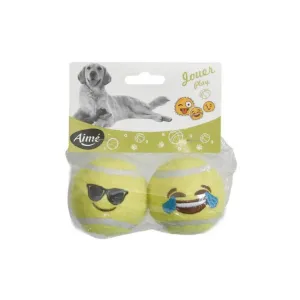 Aime Dog Toy Tennis Balls Emoji