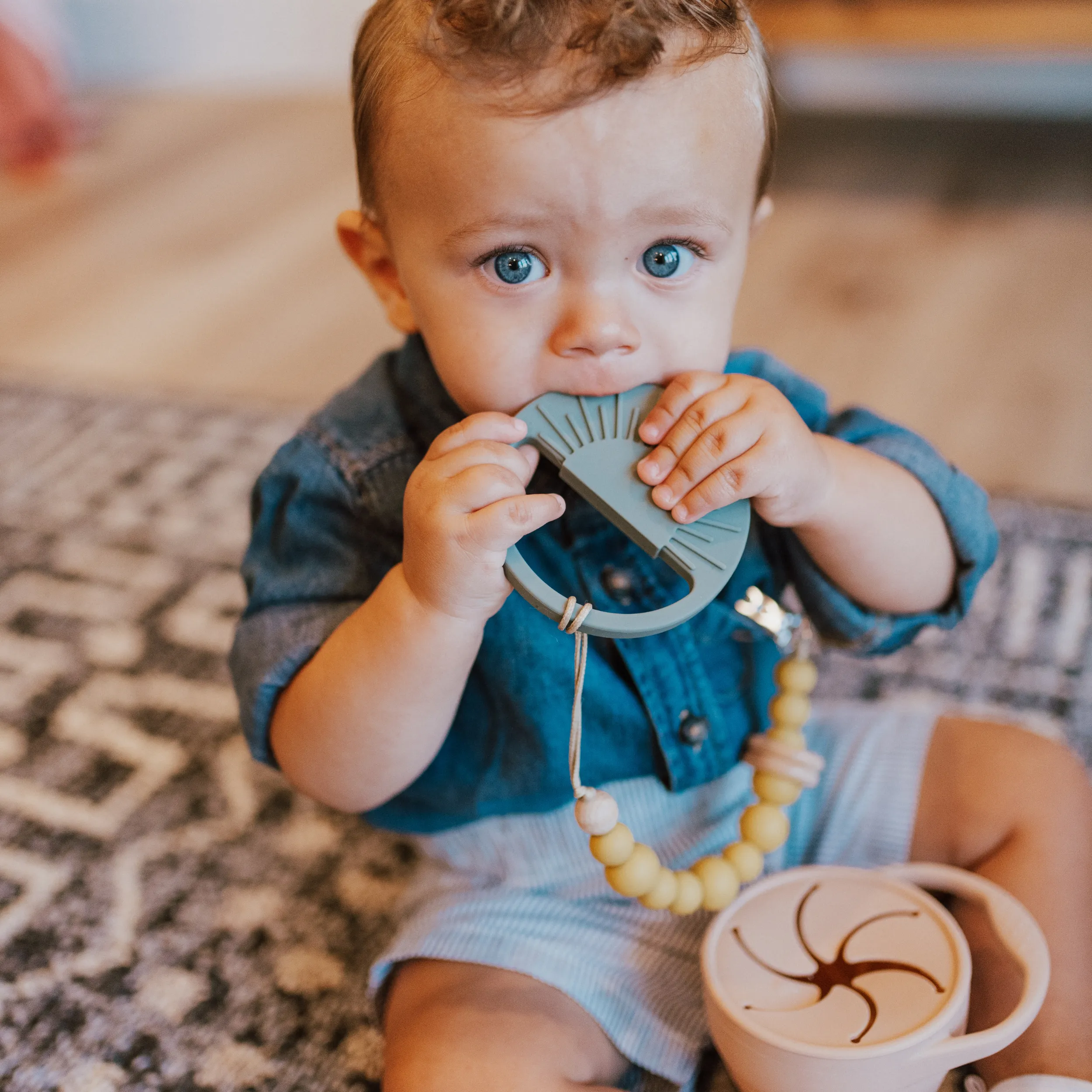 Babeehive Goods Cream Sunburst Teething Toy