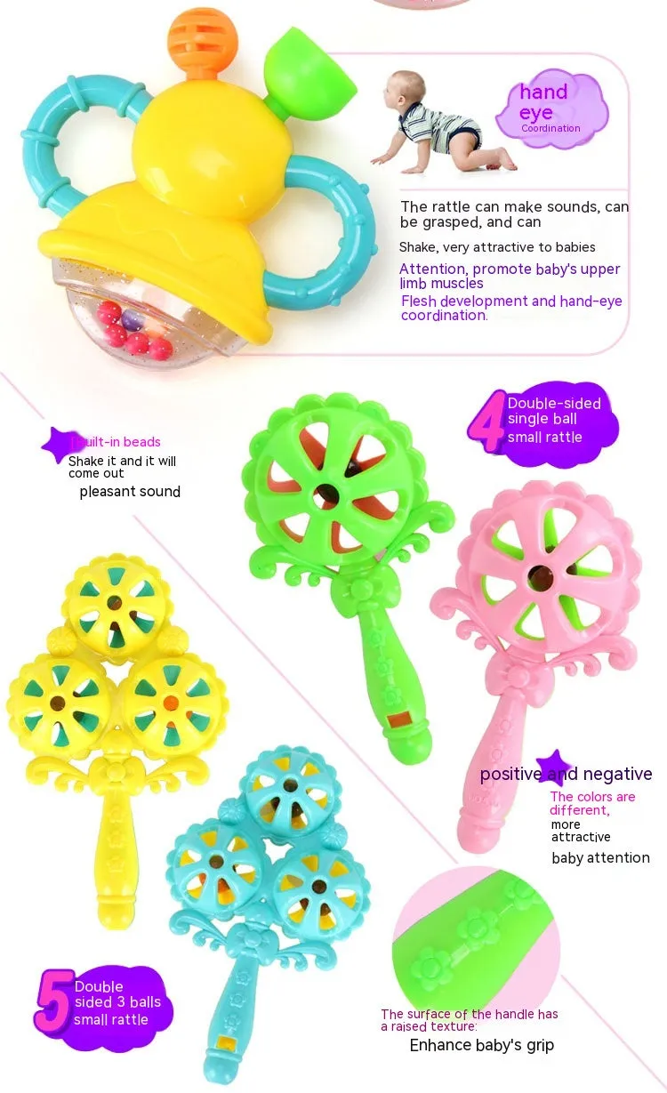 Baby Toys 3-6-12 Months Newborn Rattle 0-1 Year Old Baby Early Childhood Education Toddler Rattle Teether