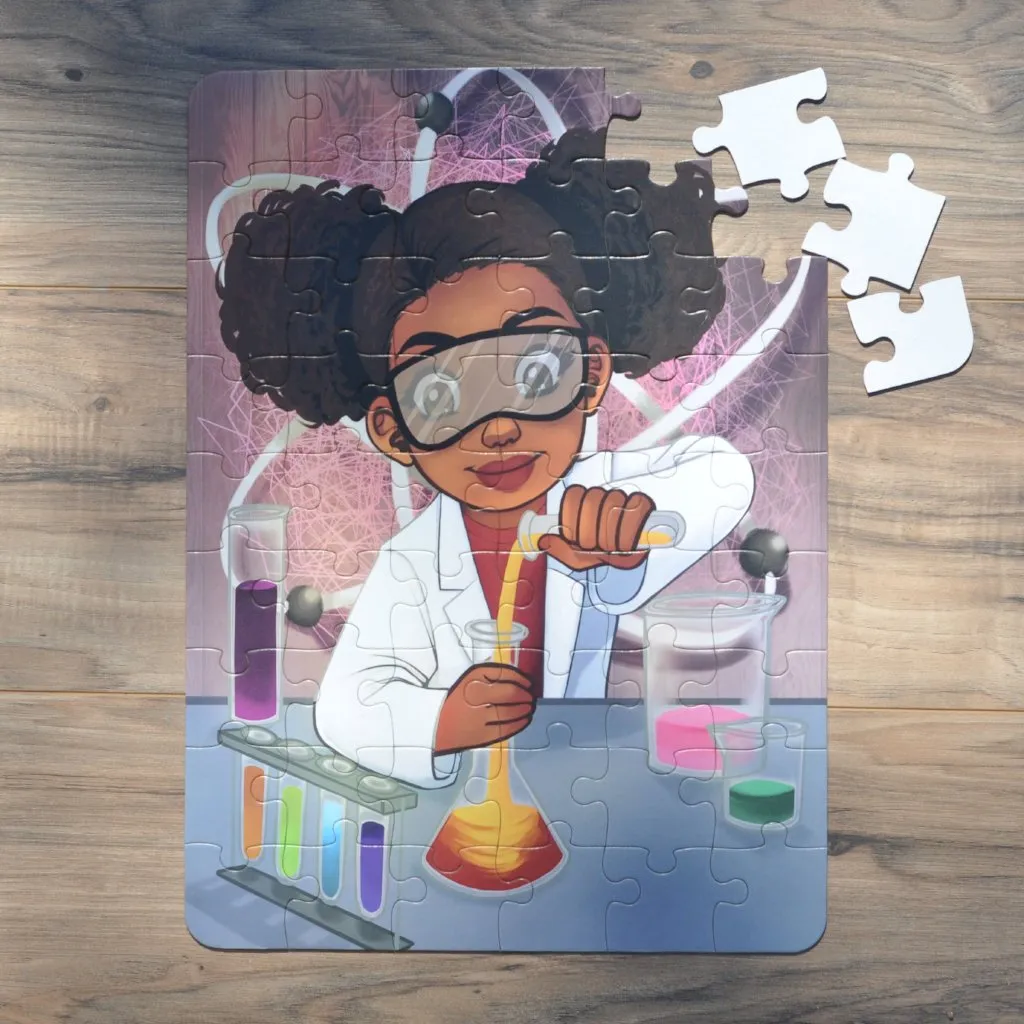 Chemistry Girl Puzzle - African American Jigsaw Puzzle for Kids (54 Pieces)