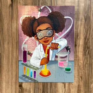 Chemistry Girl Puzzle - African American Jigsaw Puzzle for Kids (54 Pieces)