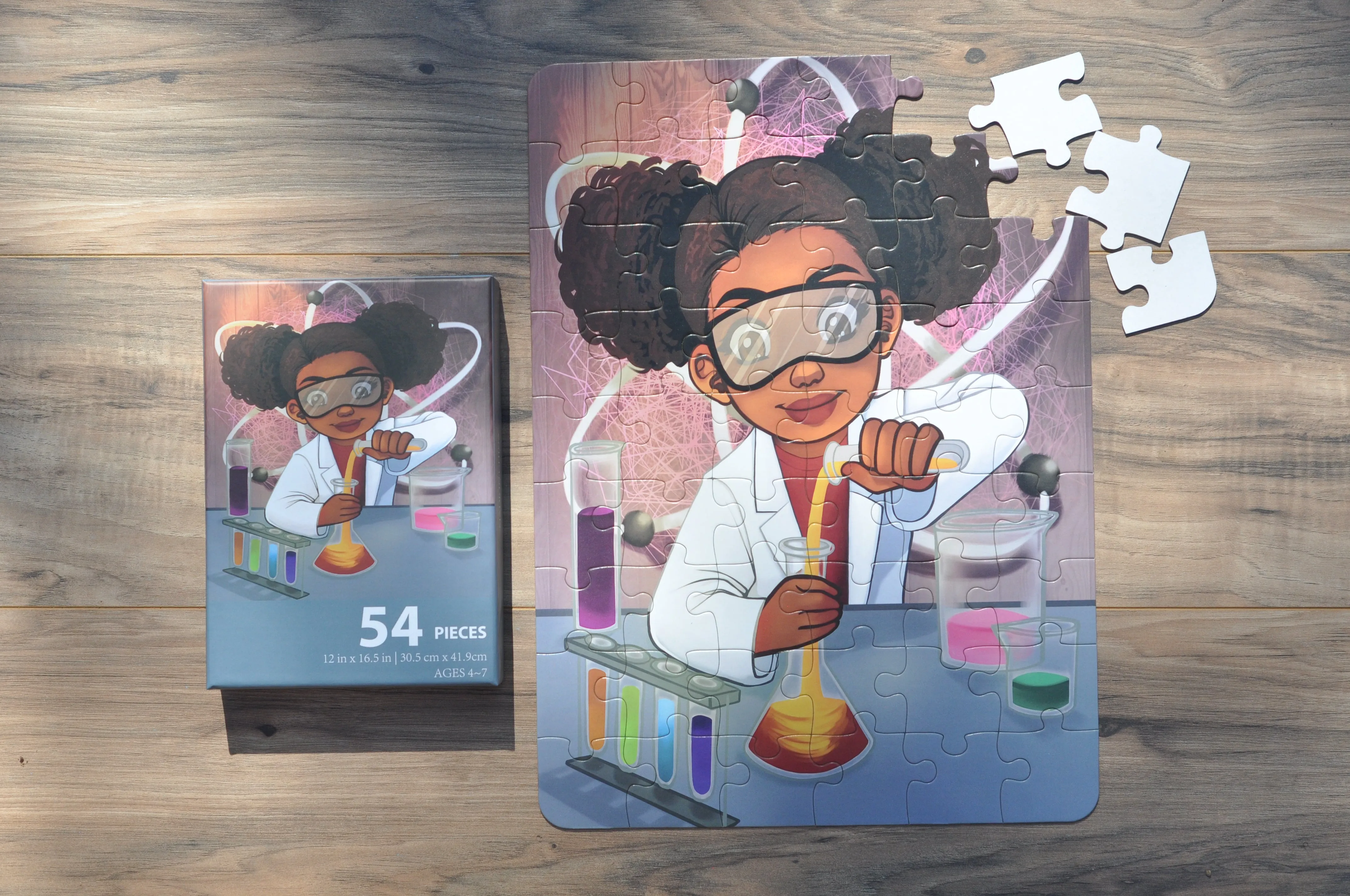 Chemistry Girl Puzzle - African American Jigsaw Puzzle for Kids (54 Pieces)