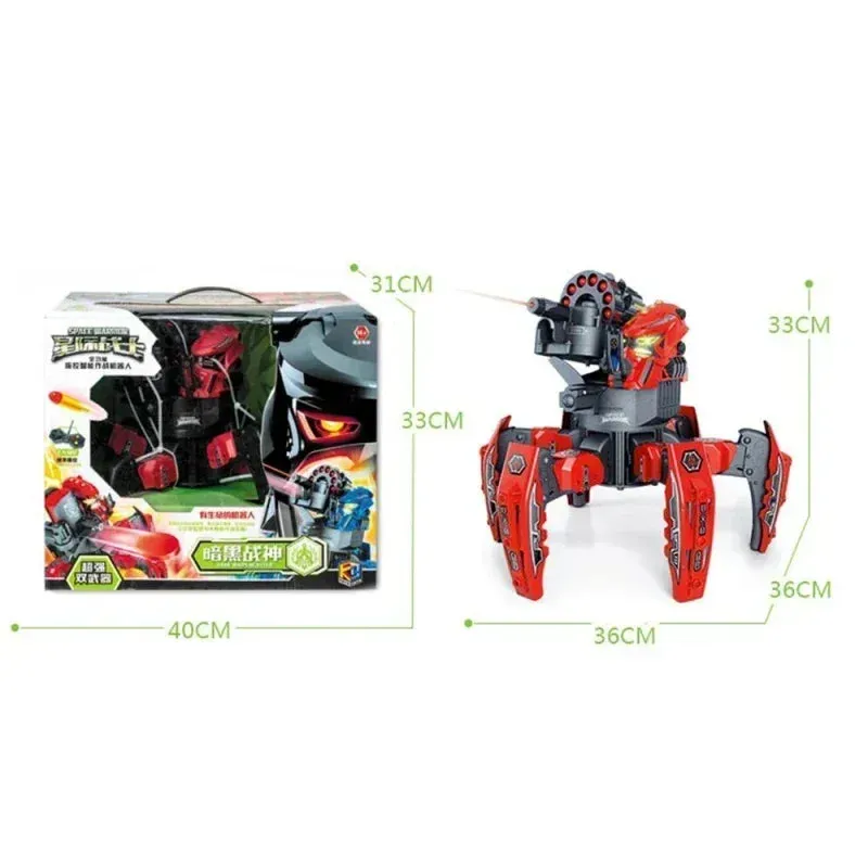 DIY Shooting Game Six-legged Spider Robot 2.4G Radio remote control Double weapon RC Robot Toys For Children Gifts Puzzle Robot