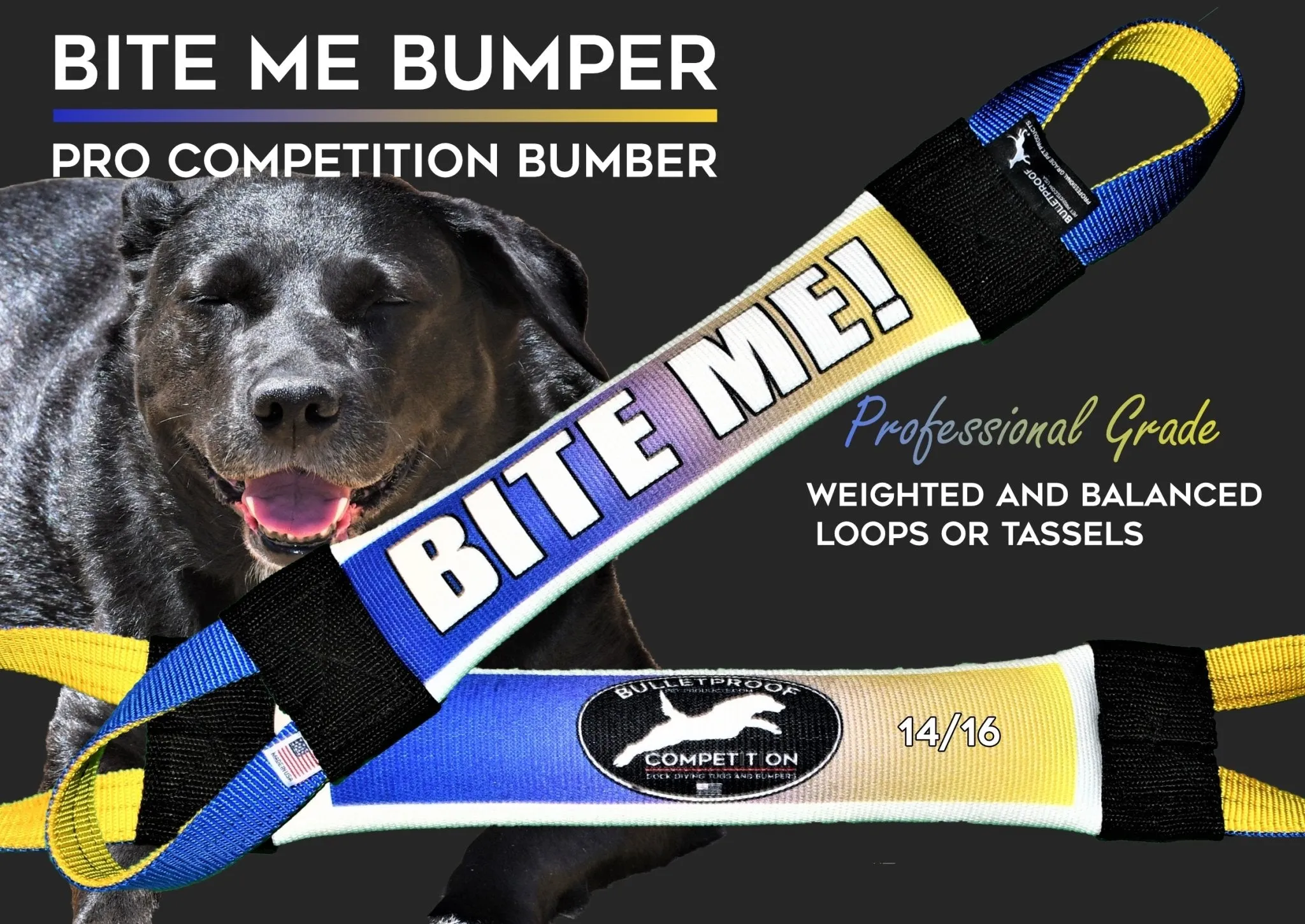 Dock Diving Bumper Tug - Competition Series Weighted - Bite Me Ombre