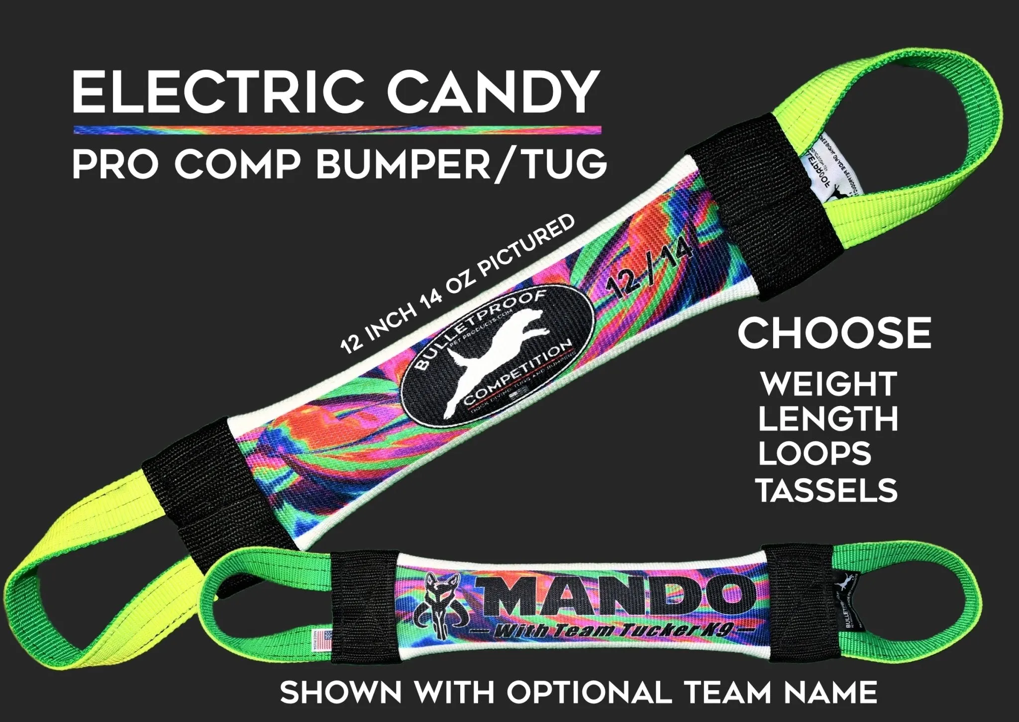 Dock Diving Bumper Tug - Competition Series Weighted - Electric Candy