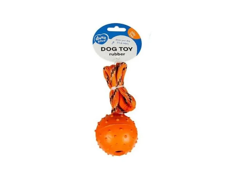 Dogtoy Rubber Dental Ball With Rope Mix 33cm mixed colors