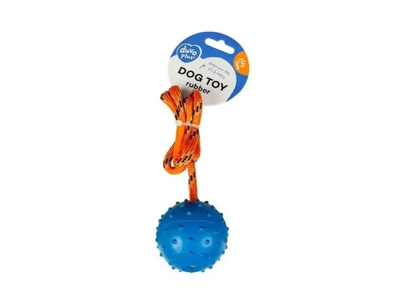 Dogtoy Rubber Dental Ball With Rope Mix 33cm mixed colors