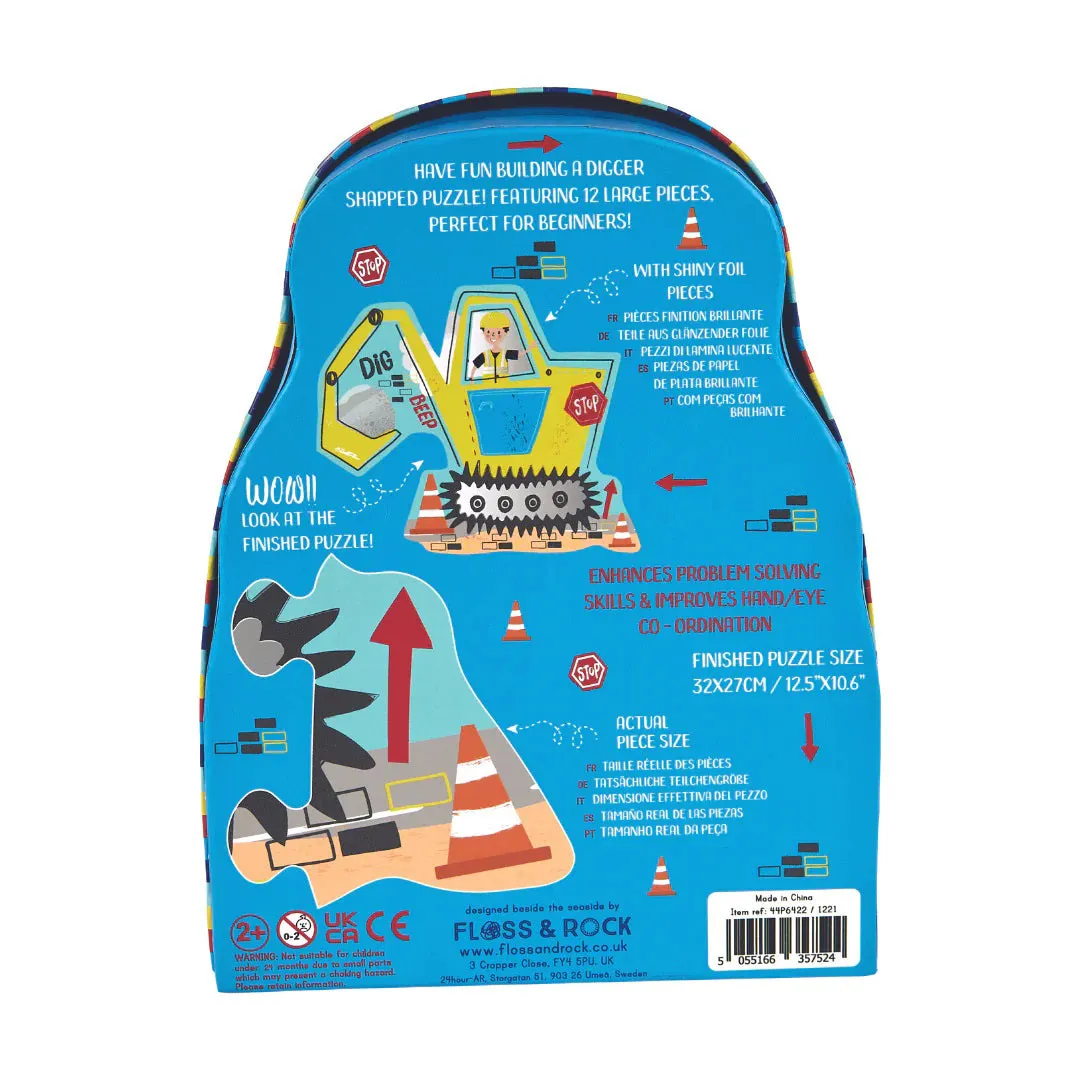 Floss & Rock 12 Piece Shaped Jigsaw in Shaped Box - Construction