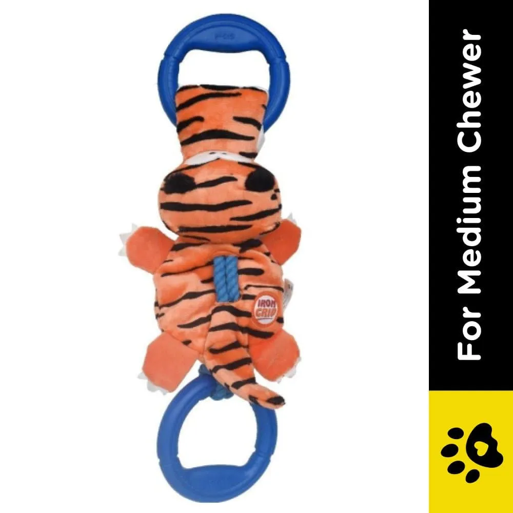 GiGwi Iron Grip Tiger Plush with TRP Handle Toy for Dogs (Orange)