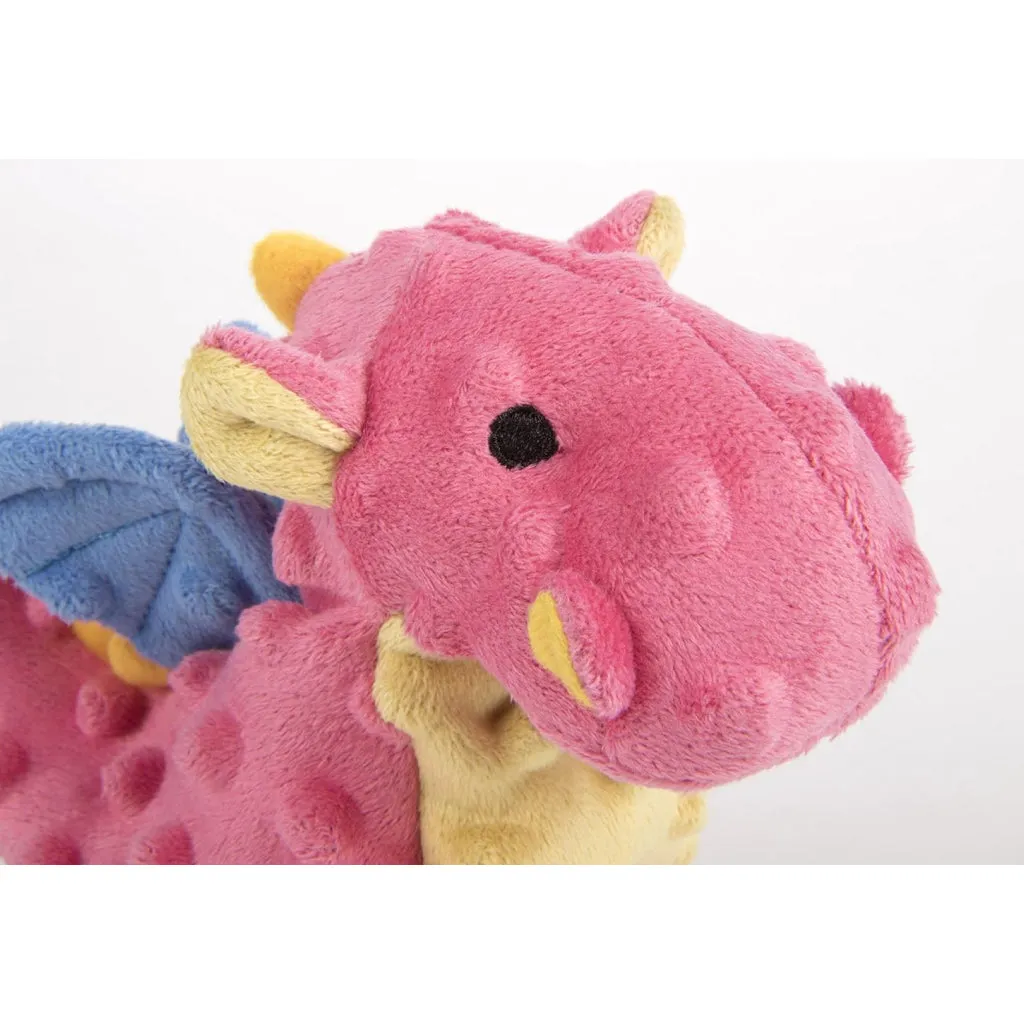 goDog Dragons with Chew Guard Technology Tough Plush Toy For Dogs, Coral