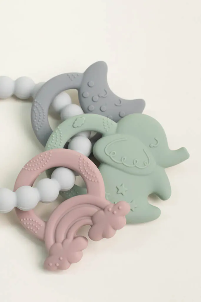 Green Elephant Teething Ring