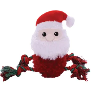 Holly & Robin | Fluffy Ropee Santa Squeaky Plush Tugger