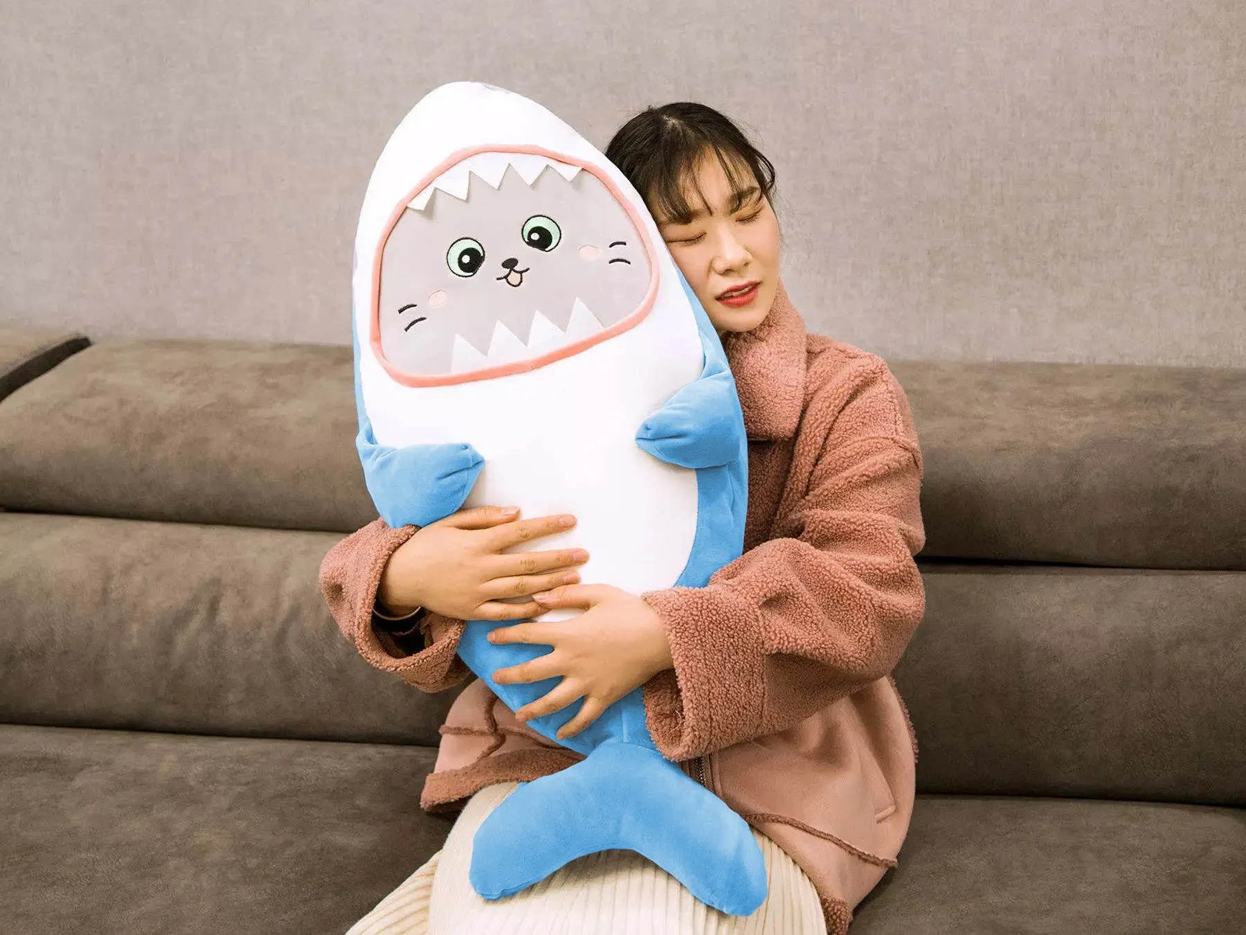 HUG 'n' FEEL SOFT TOYS Shark Soft Toys, Baby Toys, Kids Toy, Toy for Girl, Birthday Gift for Girl/Boys, Toy Gift for Girls, Kids Toys for Boys/Girl, Miniso Soft Toys, Toys Gift Items, (Shark, Blue)