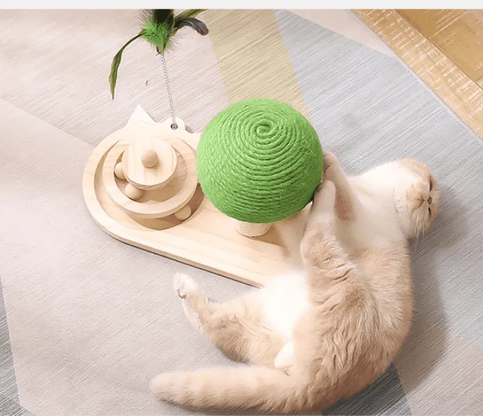 Interactive Wooden Cat Toy