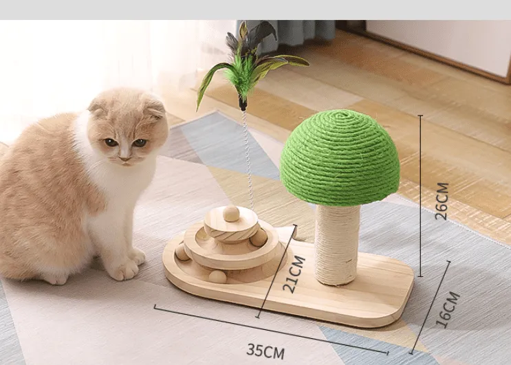 Interactive Wooden Cat Toy