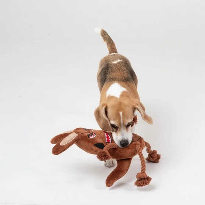 Killer Roo Plush Rope Toy With Squeaker