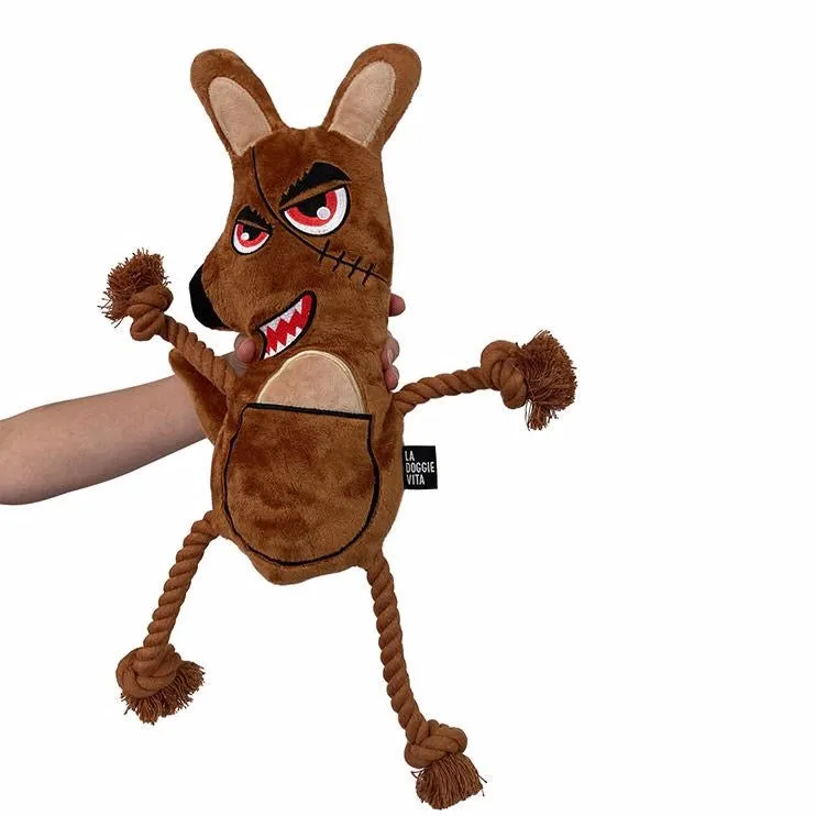 Killer Roo Plush Rope Toy With Squeaker