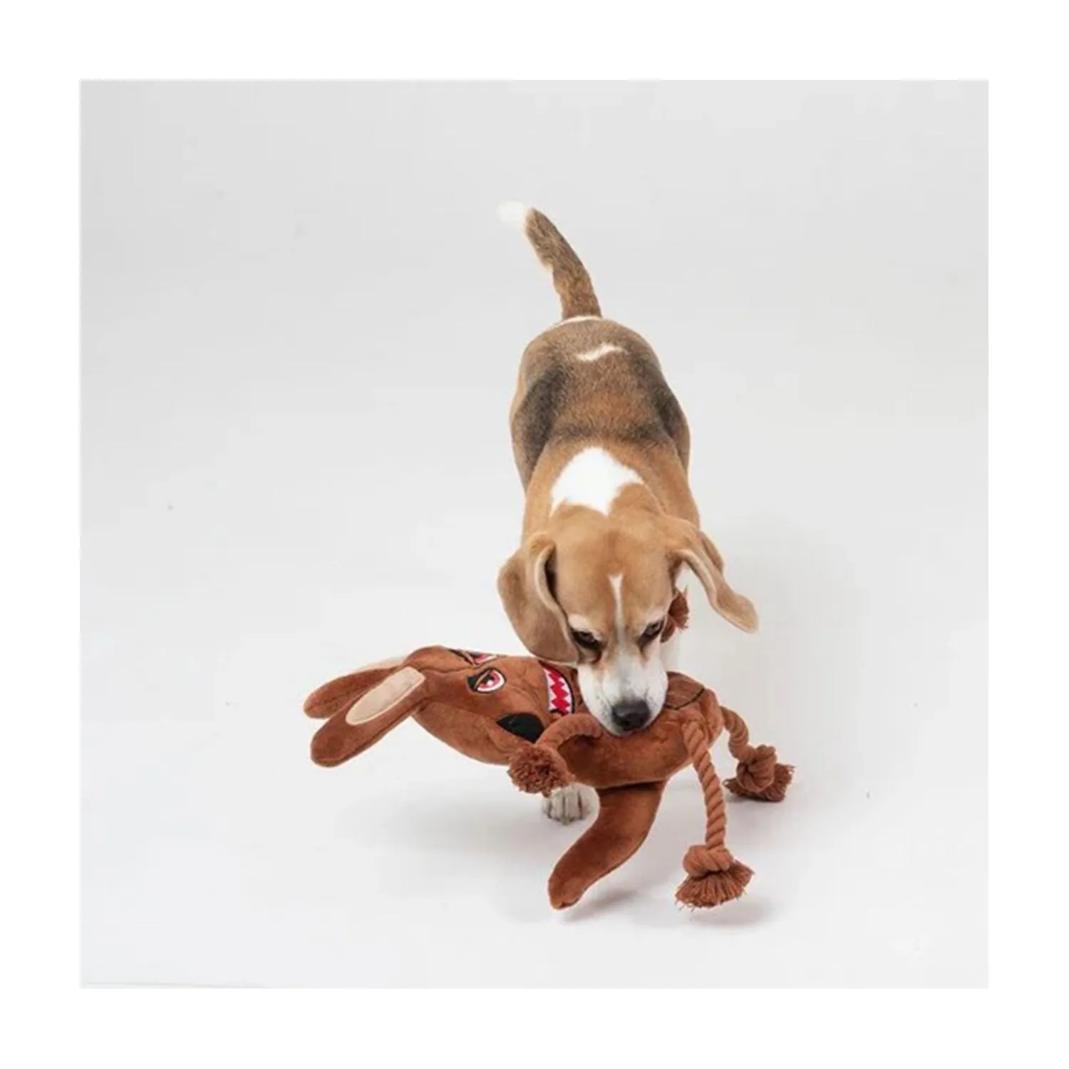 La Doggie Vita Killer Roo Plush Rope Toy with Squeaker