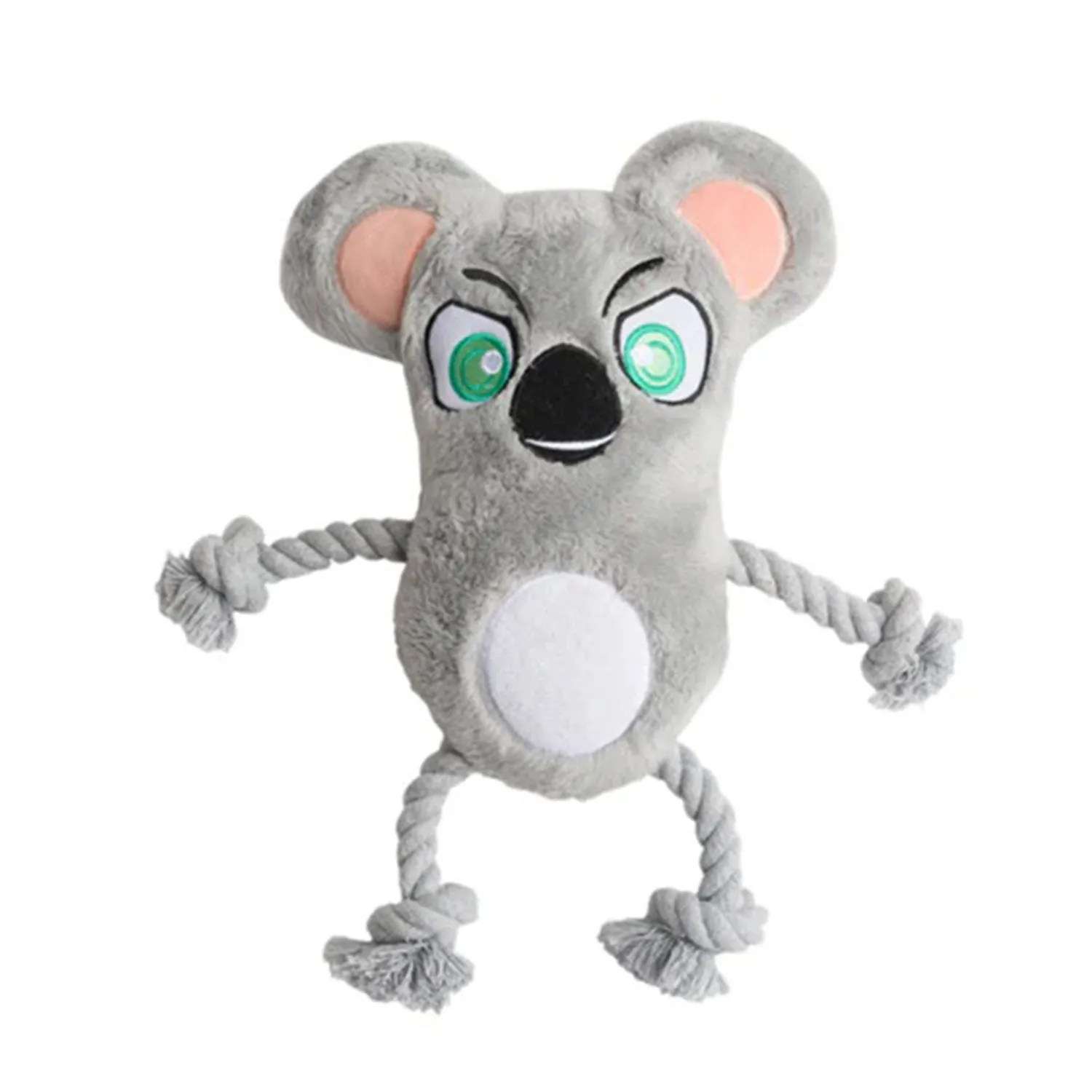 La Doggie Vita Krazy Koala Plush Rope Toy with Squeaker