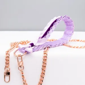 Lilac and Regal Purple Velvet Rose Gold Leash