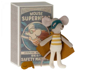 Maileg Superhero Little Brother Mouse in Matchbox