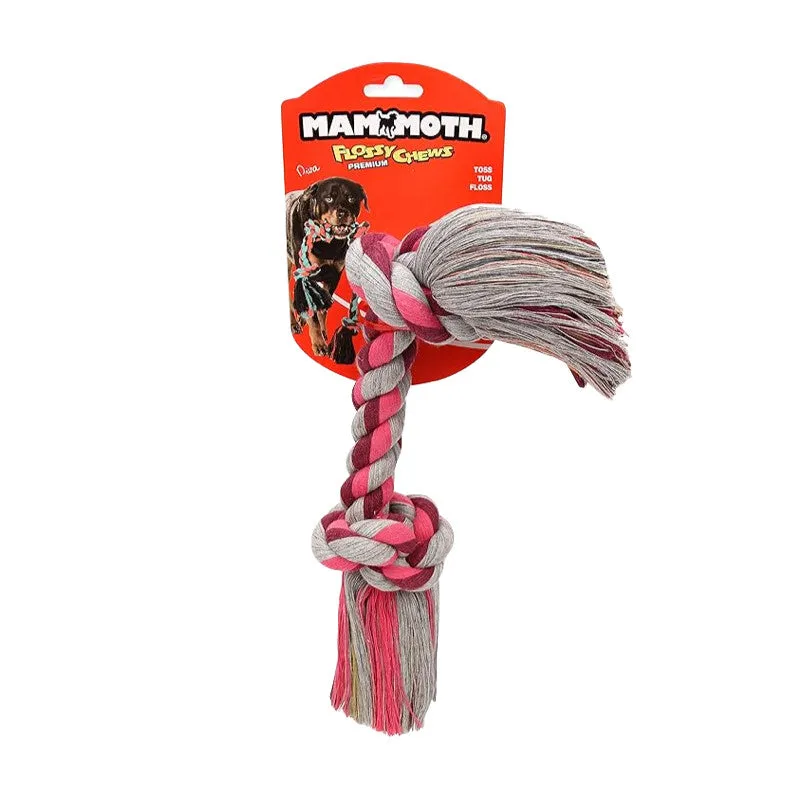 Mammoth Flossy Chew Rope Bone 2-Knot Tug