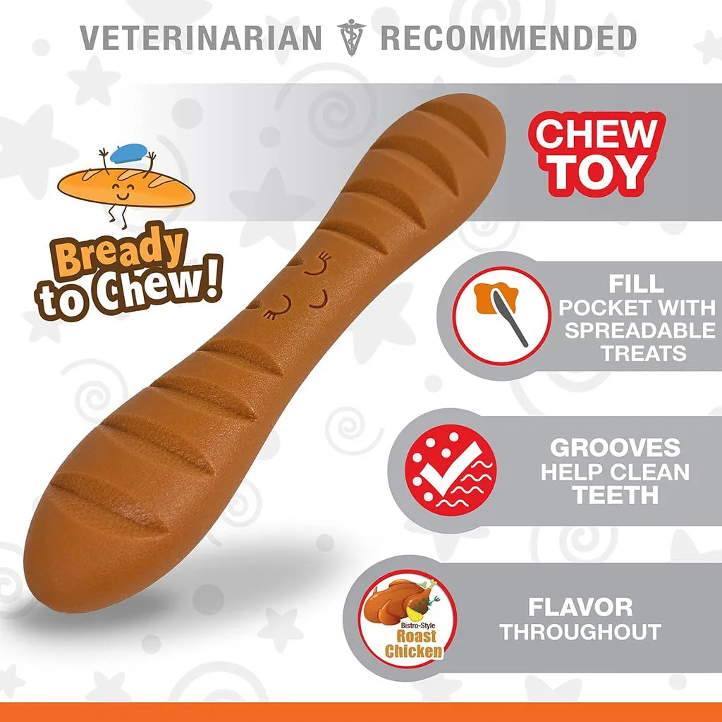 Nylabone Power Chew Baguette Dog Toy Roast Chicken Flavor, Large