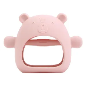 Pastel Pink Silicone Bear Teething Mitten