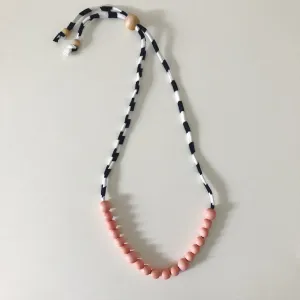 Peach Stripe Teething Necklace