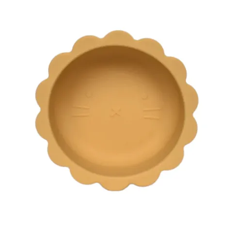 Petite Eats Silicone Baby Lion Bowl - Mustard