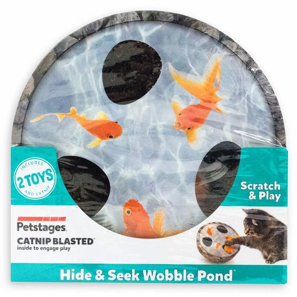 Petstages Hide & Seek Wobble Pond Catnip Blasted Interactive Cat Toy