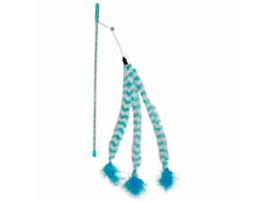 Playing rod Catchy fluffy tail 44x8x3,5cm blue/white