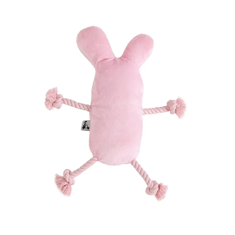 Psycho Bunny Plush Rope Toy With Squeaker