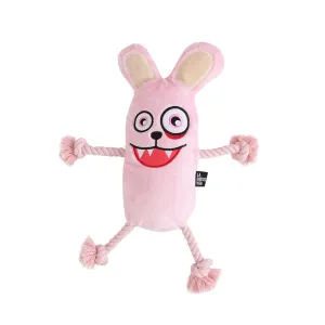 Psycho Bunny Plush Rope Toy With Squeaker