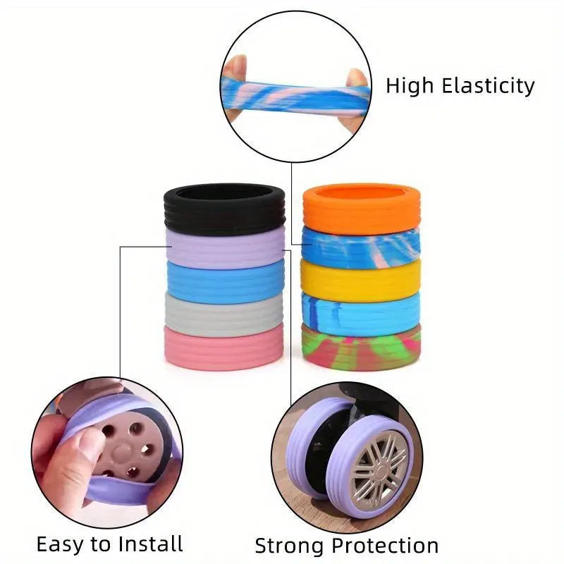 Silicone Luggage Wheels Protector  Reduce Noise Suitcase Accessories