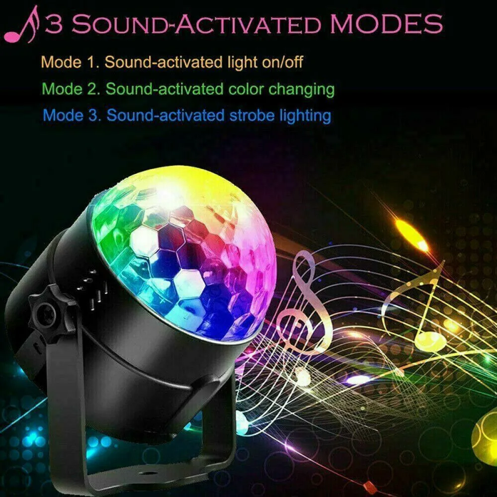 Sound Activated Strobe LED DJ Ball - Pulsating Party Light for DJs and Dancers