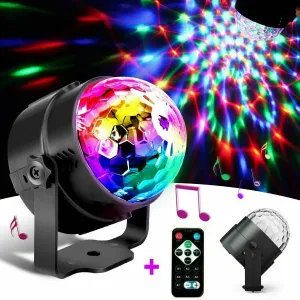 Sound Activated Strobe LED DJ Ball - Pulsating Party Light for DJs and Dancers