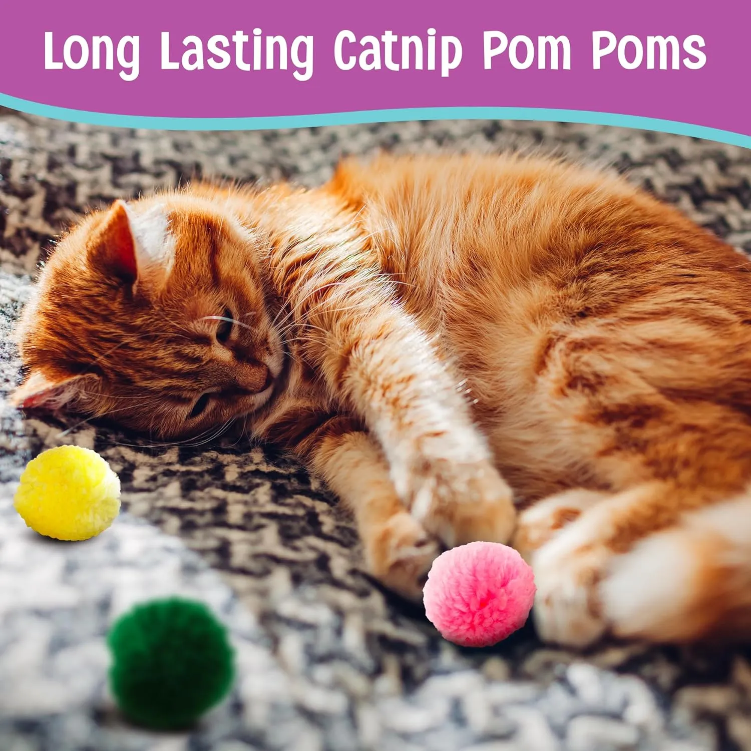 Spot Wool Pom Poms With Catnip, Cat Toy