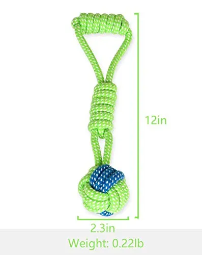 Sunglow Knotted Woven Pet Dog Toy，Eco-Friendly Cotton Rope Toys, Bite-Resistant Rope Knot Dog Toy，Medium/Small Dogs Toy，Not Suitable for Dogs with Strong Aggressive Chewing