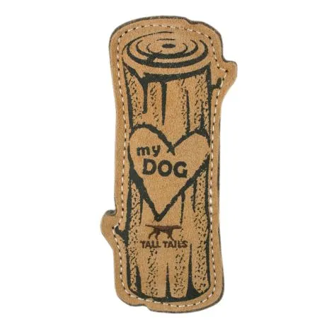 Tall Tails Natural Leather "Love My Dog" Log Toy for Dogs