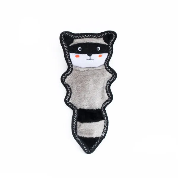 ZippyPaws Racoon Z-Stitch Skinny Peltz No Stuffing Squeaky Dog Toy